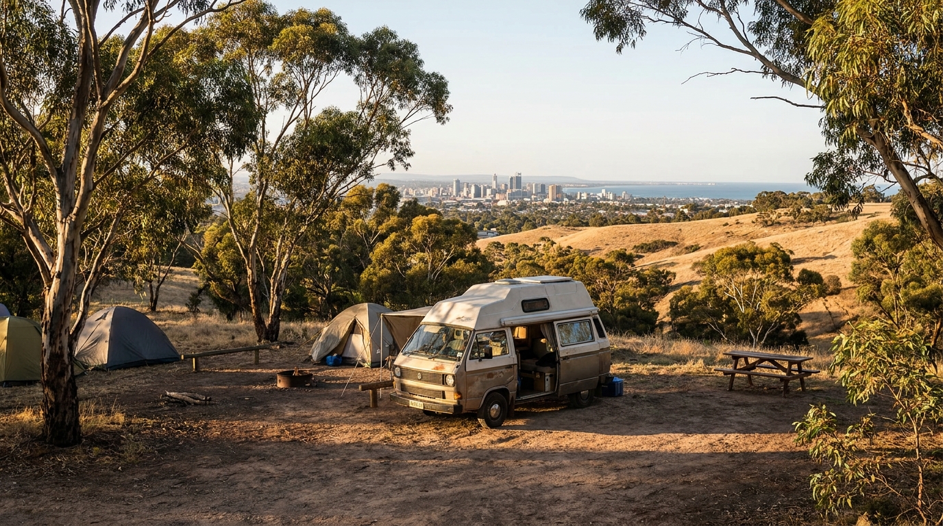 Map for Cheap RV Camping in Adelaide - Budget Sites 2026